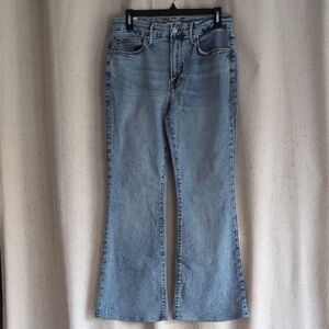 Good American Good Legs Flare Split Pocket Light Wash Jeans Size 30 Indigo NWT